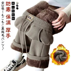 あったかパンツ 長ズボン ロングパンツ 冬 体型カバー 裏起毛 ボトムス レディース 裏ボア 裏起毛 ウエストゴム 秋 もこもこ コーデユロイ 防寒 保温 厚手 カジュアル 通勤