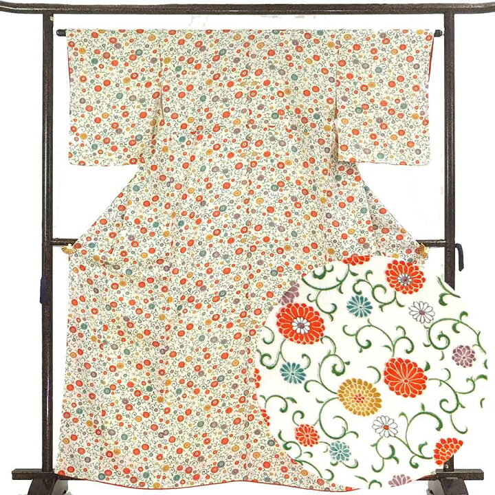 楽天市場】【中古】小紋 リサイクル着物 身丈163cm 裄64cm 前幅23cm 後 