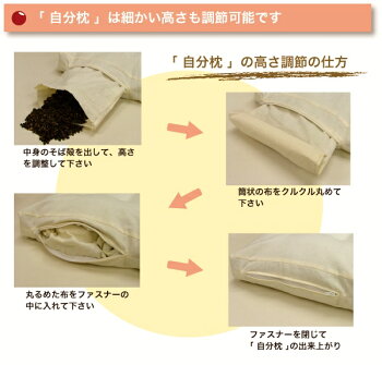 オーガニックコットン防虫そば枕中身出し入れすることにより簡単に高さ調整ができます。枕まくらマクラマクラピローピロー頸椎安定枕首いた解消快眠快眠枕ソバマクラソバ快眠枕高さ調整自在枕オーガニック枕