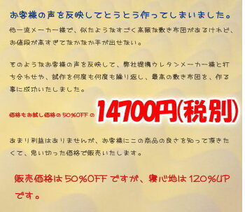 体圧分散らくらく敷き布団シングル人間工学で追及された特殊構造で耐圧分散。適度な硬さで寝心地快適。当店オリジナル!その分お値打ち!西川のムアツふとん・ムアツ布団・快圧ふとん・airエアー整圧敷き布団ではありません。