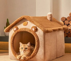 ペットハウス （ドーム型）猫ハウス 猫 ベッド ペット ベット 防寒 ふわふわ 犬ベッドキャットハウス おしゃれ ねこハウス ドーム型 小型犬 猫用 室内 犬 クッション オールシーズン 犬・猫兼用デニムデザイン