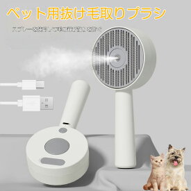 ペットブラシ 猫ブラシ スチーム 抜け毛取り 犬 猫 ブラシ換毛期 短毛 長毛 くし ネコブラシ お手入れ 皮膚に優しいブラシ