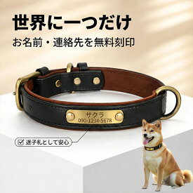 犬 首輪 名入れ 本革 犬用カラー 小型犬 中型犬 大型犬 高耐久金具 軽量レザー 柔らか裏地 XS〜XL 刻印無料 オーダーメイド