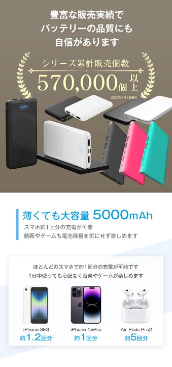 楽天市場】＼200円OFF／モバ充電 モバイルバッテリー 軽量 小型 LITE 