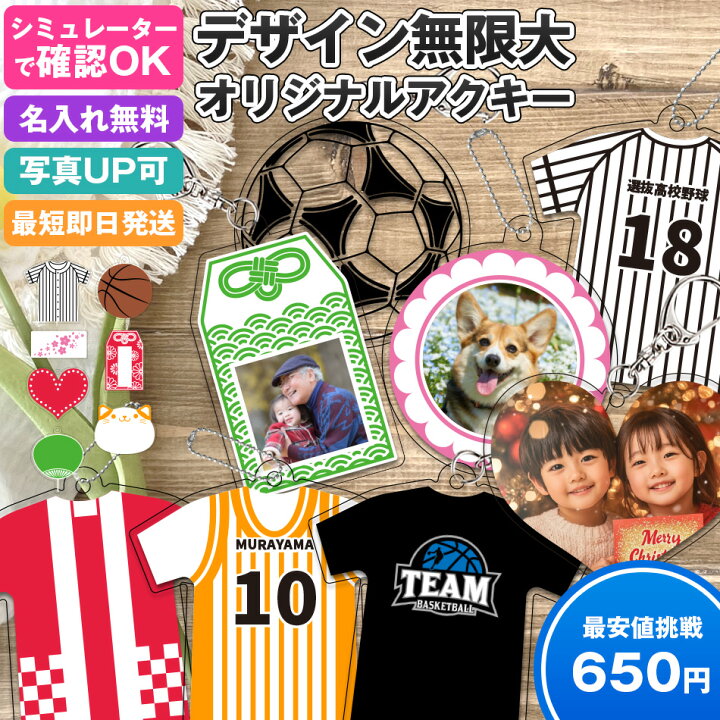 楽天市場】＼5%OFFクーポン／デザイン自由 アクリルキーホルダー 名 