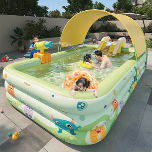 プール 屋根付き ビニールプール UV対応 ビニールプール 屋根 テント 家庭用 ビニールプール 大きいサイズ 四角プール ファミリープール 夏の日 猛暑対策 耐高温 耐摩擦 ベビープール キッズ