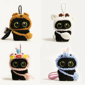 ねこ ぬいぐるみ キーリング バッグチャーム ドセル ふわふわ 黒猫 キーホルダー リュックストラップ 飾り 置物ペンダント かわいい 可愛い 癒し 子供 キッズ 男の子 女の子 誕生日 ギフト プレゼント クリスマス 送料無料