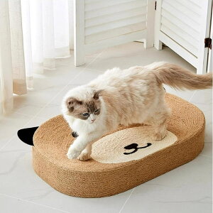 爪研ぎ 猫 天然サイザル麻製 楕円形 ネコ 爪とぎ つめとぎ おもちゃ付き ねこ スクラッチポスト スクラッチャー 大型猫 家具破壊防止 高密度 安定 大きめ 運動不足改善 ストレス解消 耐久 頑