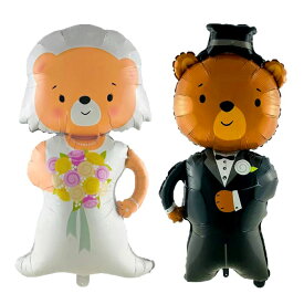 新郎新婦バルーン セット くま テディベア ウェディング 結婚式 バルーン 熊 フォトブース ドレス タキシード 披露宴 二次会 結婚式装飾 イベント 風船 あす楽 送料無料 プレゼント ギフト