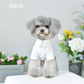 犬服 春夏 【日本初上陸】PEEKAPOODLE 【撥水加工】 レッドラインボタンホワイトワンピース 犬の服 ドッグウェア ペットウェア デザインフリル ワンピース シャツ お出掛け お揃い おしゃれな犬のお洋服 小型犬 中型犬