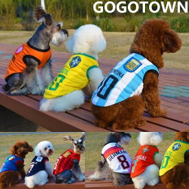 犬服 犬の服 春夏用 タンクトップ 通気性メッシュ サッカーユニフォームタンクトップ 薄手 プチプラ 格安 小型犬 中型犬 大型犬