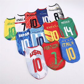 犬 服 春 夏 犬の服 タンクトップ 通気性メッシュ サッカーユニフォーム ドッグウェア ワールドカップ 薄手 プチプラ 格安 小型犬 中型犬 大型犬