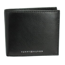 トミーヒルフィガー 財布 メンズ TOMMY HILFIGER 二つ折り財布 レザー ブラック AM0AM08118 BDS