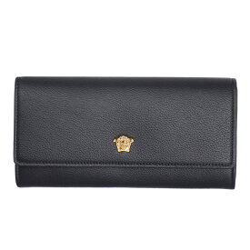 ヴェルサーチ 財布 レディース VERSACE フラップ長財布 メドゥーサ レザー ブラック 1015580 DVIT2T 1B00V