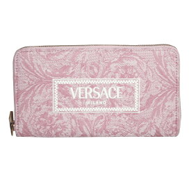 ヴェルサーチ 財布 レディース VERSACE ラウンドファスナー長財布 バロッコ アテナ ジャカード ピンク DPDI056 1A09741 2PQ2V