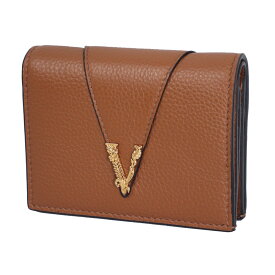 ヴェルサーチ 財布 レディース VERSACE 二つ折り財布 ミニウォレット ヴィルトゥス レザー ブラウン 1005973 1A04093 1KB7V