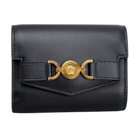 ヴェルサーチ 財布 レディース VERSACE 三つ折り財布 メドゥーサ レザー ブラック 1014689 1A10795 1B00V