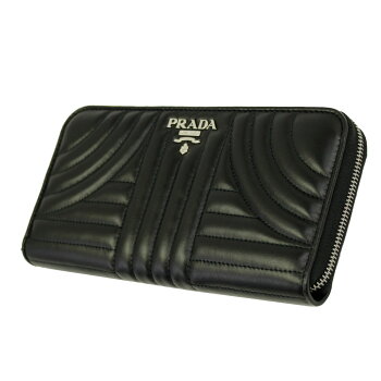 【新品】【PRADA】プラダラウンドファスナー長財布キルティングレザーブラック1ML506SOFTCALFIMPUNNERO