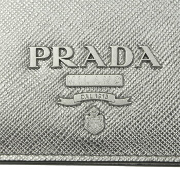 プラダ財布レザーシルバー1MV204PRADA2つ折り財布SAFFIANOSHINECROMO1MV2042EBWF0135