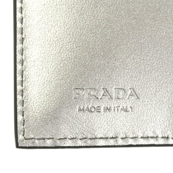 プラダ財布レザーシルバー1MV204PRADA2つ折り財布SAFFIANOSHINECROMO1MV2042EBWF0135