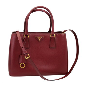 【新品】【PRADA】プラダガレリアバッグ2WAYハンド/ショルダーバッグ型押しレザーチェリーレッドBN1874SAFFIANOLUXCERISE