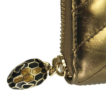 【新品】【BVLGARI】ブルガリラウンドファスナー長財布セルペンティフォーエバーアンティークブロンズナッパレザー282351