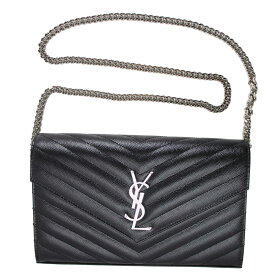サンローラン バッグ レディース SAINT LAURENT チェーンショルダー チェーンウォレット カサンドラ レザー ブラック 377828 BOW02 1000