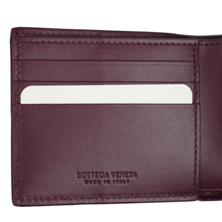 BOTTEGA VENETA バーガンディレザー 二つ折り財布 - その他 