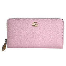 グッチ 財布 レディース GUCCI ラウンドファスナー長財布 バンブー付き レザー ピンク 739499 AABXM 5823