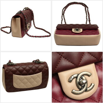 【新品】日本未入荷新作【CHANEL】シャネルチェーンショルダーバッグマトラッセバイカラーラムスキンココマークA92632Y04638C7642サイズ?
