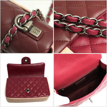 【新品】日本未入荷新作【CHANEL】シャネルチェーンショルダーバッグマトラッセバイカラーラムスキンココマークA92632Y04638C7642サイズ?