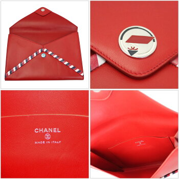 【新品】2016春夏新作【CHANEL】シャネルクラッチバッグポーチレッドラムスキンA82464-Y25399-2B425
