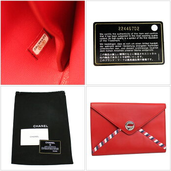 【新品】2016春夏新作【CHANEL】シャネルクラッチバッグポーチレッドラムスキンA82464-Y25399-2B425