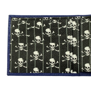 ドルチェ&ガッバーナ財布BP0457DOLCE&GABBANA二つ折り財布メンズレザーブルー系内側スカル柄BP0457B100180525
