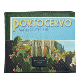 ドルチェ＆ガッバーナ 財布 メンズ DOLCE＆GABBANA 二つ折り札入れ PORTCERVO TAORMINA プリント レザー マルチカラー BP1321 AU206 HDQ57