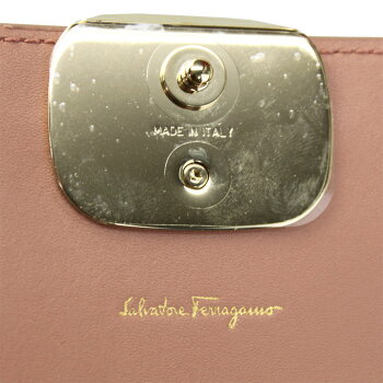 【新品】【FERRAGAMO】フェラガモ三つ折り長財布ヴァラ・リボンレザーANTIQUEROSEピンク系22D32406947092018-19秋冬新作