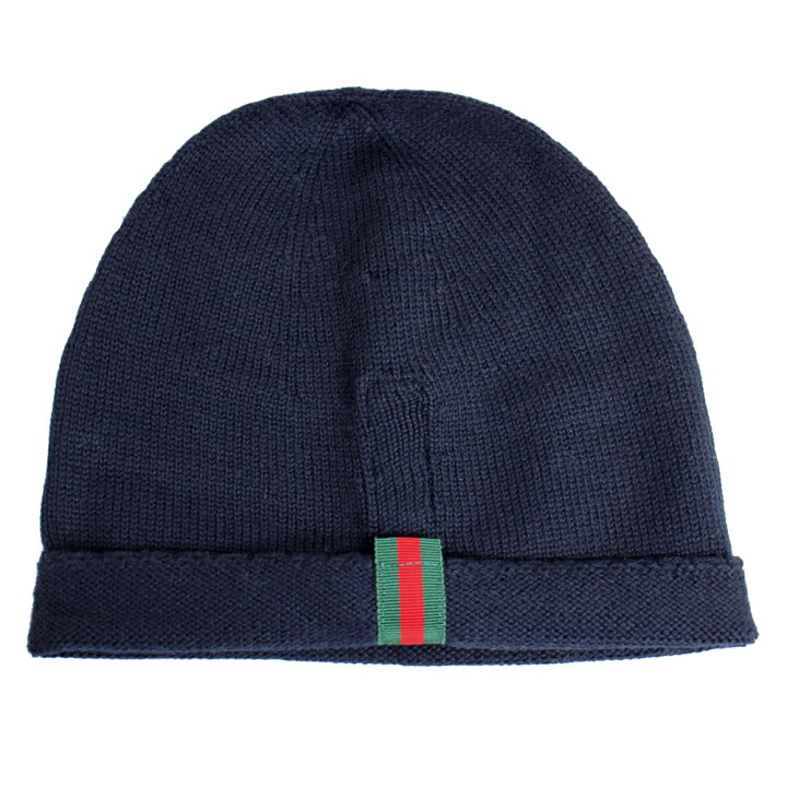 GUCCI ネイビー ニット帽 Lサイズ