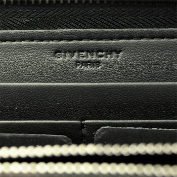 【新品】【GIVENCHY】ジバンシーラウンドファスナー長財布ロゴワッペンブラックレザーBC06340544