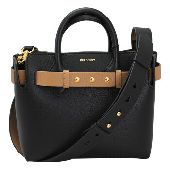 Burberry Bag Ladies 8009566 BURBERRY Handbag Shoulder Bag 2WAY Mini Leather Triple Studded Belt Bag Black / Light Camel