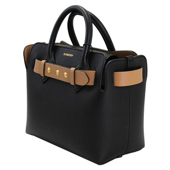 Burberry Bag Ladies 8009566 BURBERRY Handbag Shoulder Bag 2WAY Mini Leather Triple Studded Belt Bag Black / Light Camel