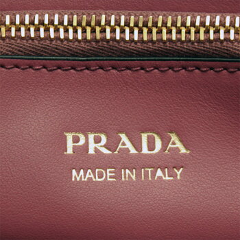 プラダバッグ1BA156PRADAモノクロームバッグハンドバッグショルダーバッグ型押しレザーローズピンクミラー付きチャーム1BA1562ERXF0BQT