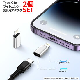 【2個セット(シルバー)】 Type C から ライトニング変換用アダプタ 充電&同期 データ転送対応 タイプC to ライトニング変換アダプター 高速充電 最大12W iOS usb-c lightning 変換アダプター iPhone14/13/12/11ProMax/iPad/iPodなどライトニングコネクタ搭載アップル端末用