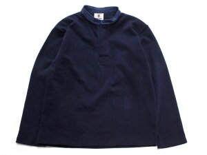 BARBARIAN�y�o�[�o���A���z HENRY NECK RUGBY SHIRTS(L/S) *SOLID NAVY WITH DENIM COLLAR