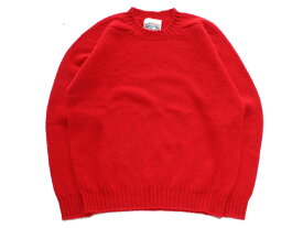 JAMIESON'S KNITWEAR【ジャミーソンズ ニットウェア】PLAIN SADDLE SHOULDER CREW NECK *SCARLET