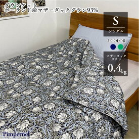羽毛 肌掛け ふとん ピンパーネル柄 ポーランド産マザーダックダウン93％ 0.4kg ダウンケット シングルサイズ 30マス 立体キルト 日本製 洗える 羽毛肌掛け 夏掛け 薄い羽毛布団 春夏 秋 room&room