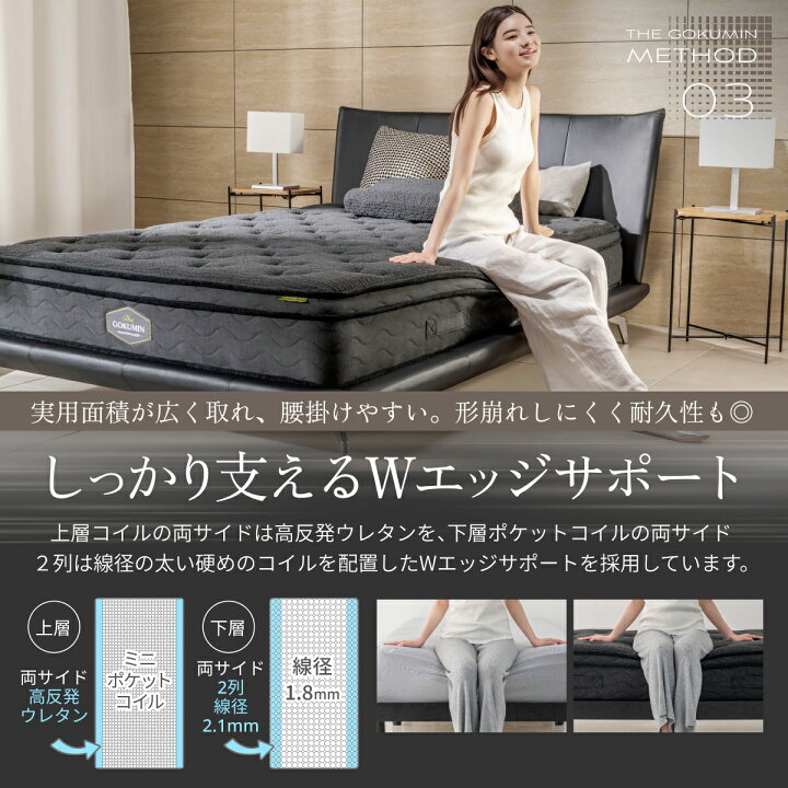 美品ポケットコイルマットレス シングル2枚組