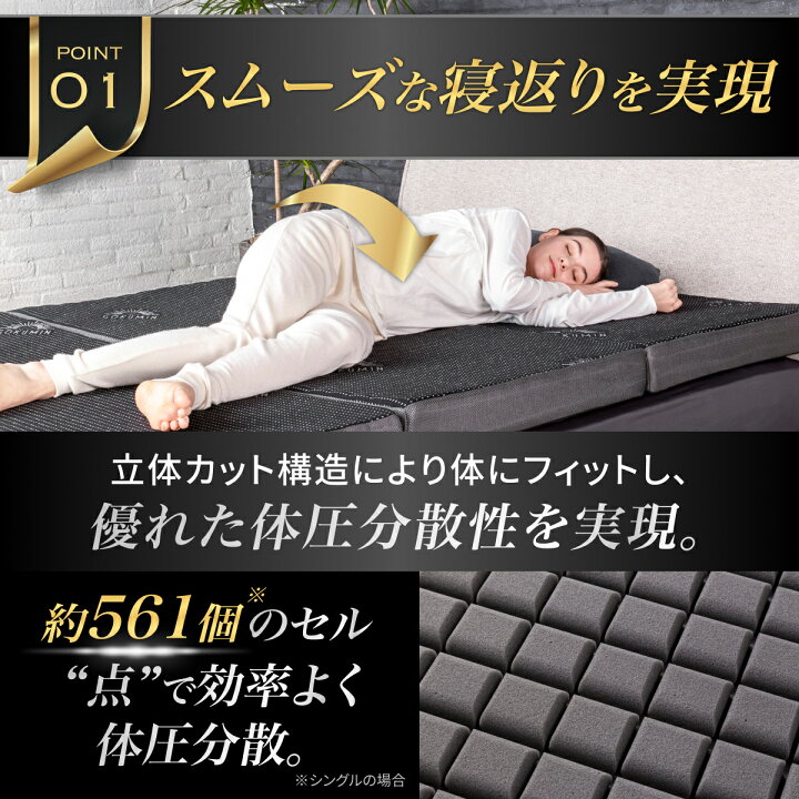楽天市場】【楽天1位】 マットレス 高反発 三つ折りマットレス 