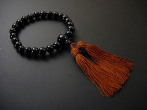 数珠 黒檀 22玉 茶色頭付房