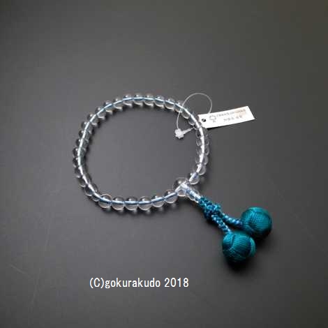 新品■送料無料■ メーカー直送 お子様用の小型数珠です 子供用数珠 総水晶 小型利休房 ブルー色