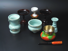 仏具 セット 小型 ミニ 小型仏壇用 浄土真宗 無宗派 三具足 仏具セット